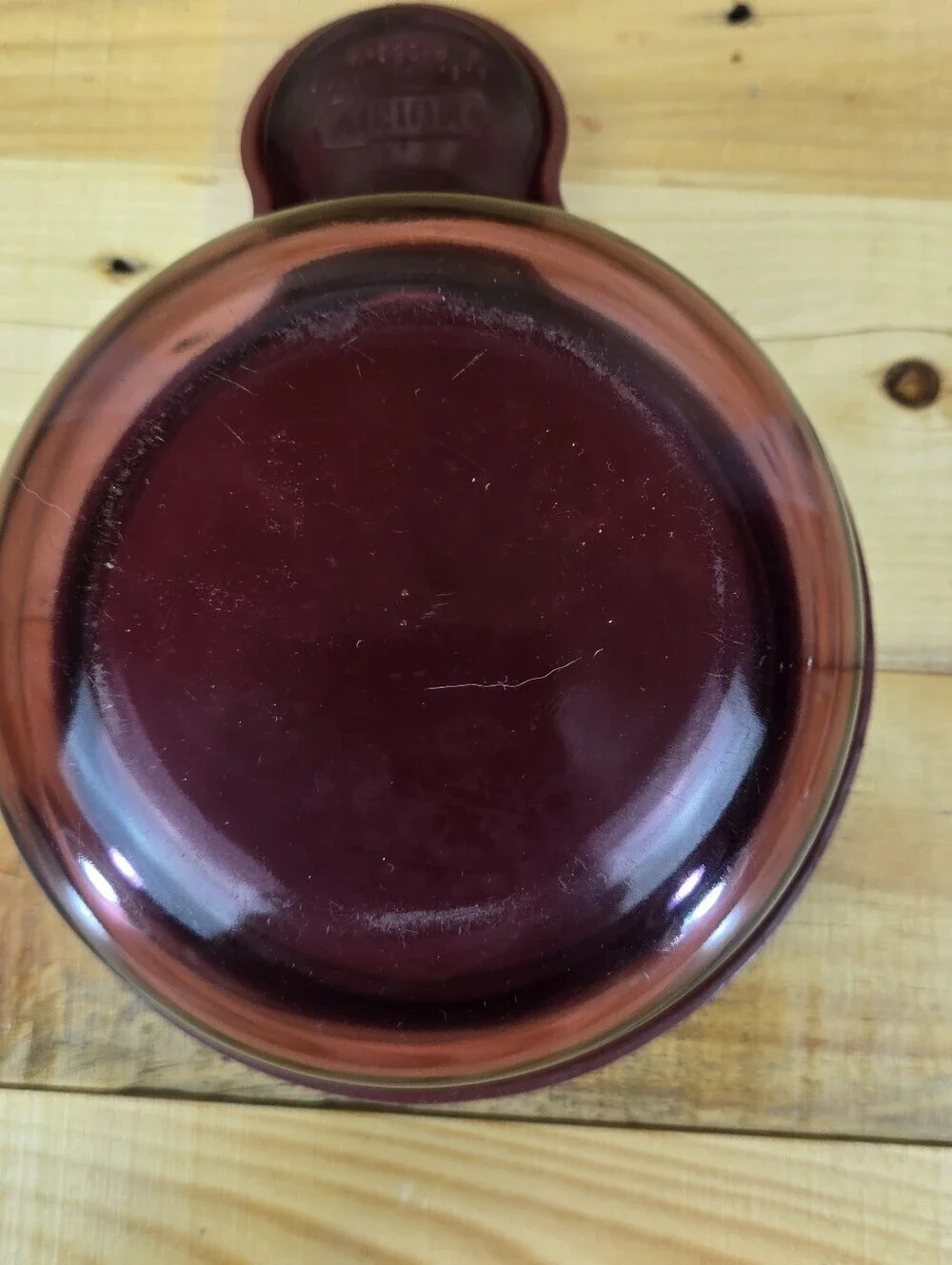 Vintage Cranberry Corning Visions Heat n Eat  Grab It Bowl V-150-B V-150-PC Lid